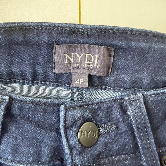 NYDJ Marilyn Straight-Leg Dark Wash Denim Jeans - Size - 4P - Picture 5 of 6